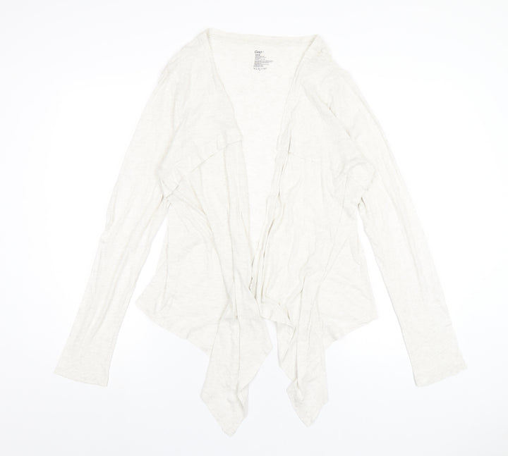Gap Womens Ivory V-Neck Cotton Cardigan Jumper Size L