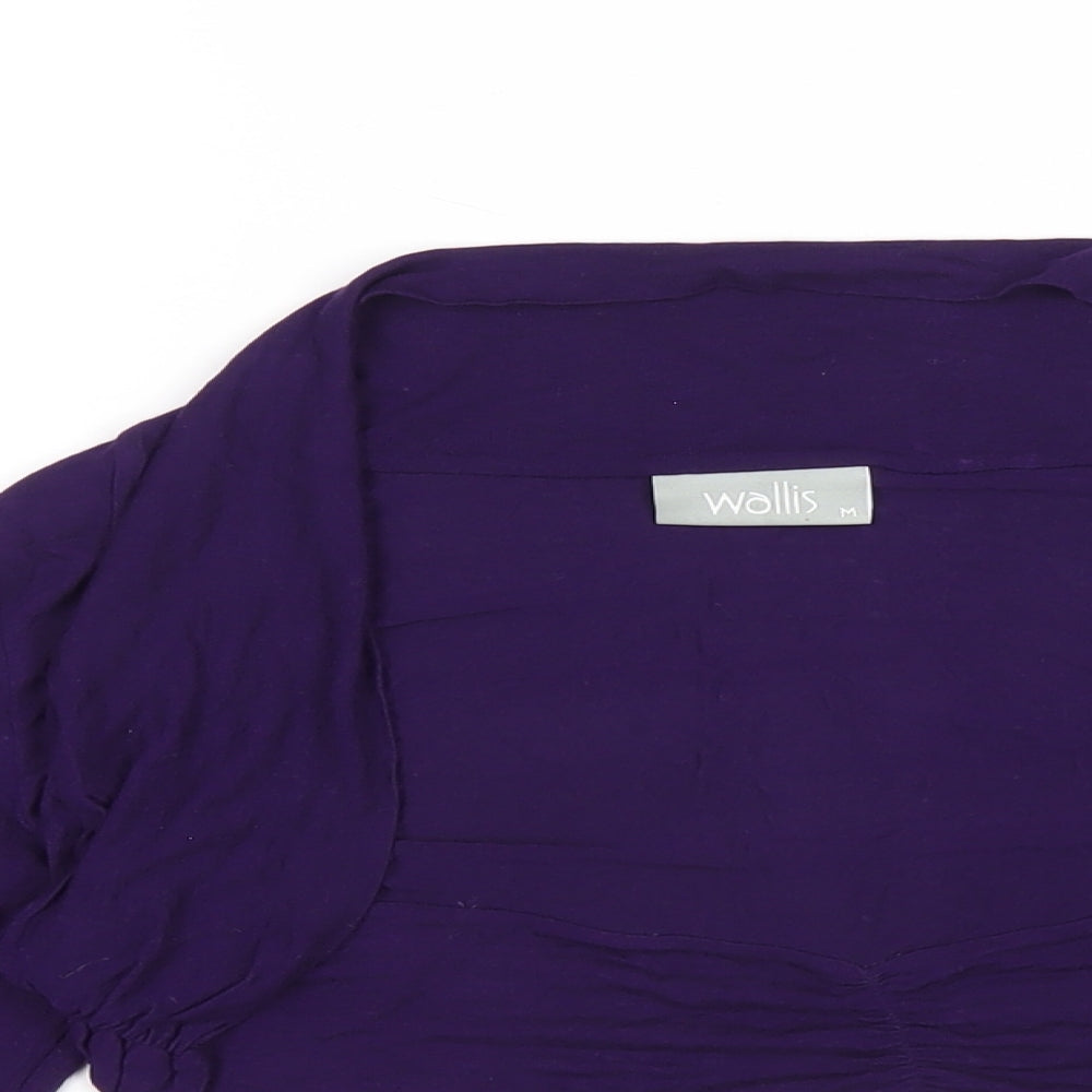 Wallis Womens Purple V-Neck Viscose Shrug Jumper Size M