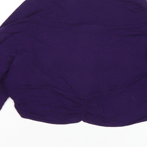 Wallis Womens Purple V-Neck Viscose Shrug Jumper Size M