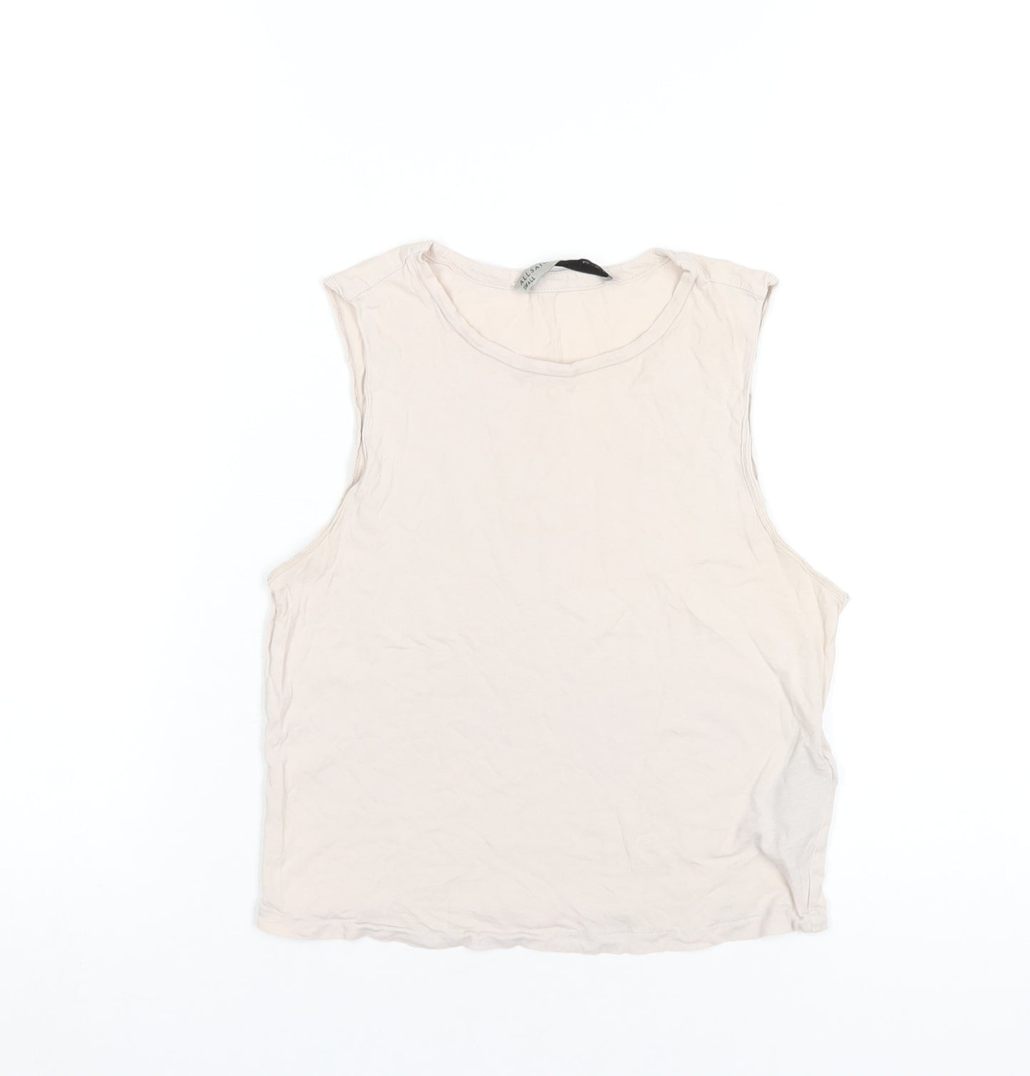 AllSaints Womens Pink Cotton Basic Tank Size S Round Neck