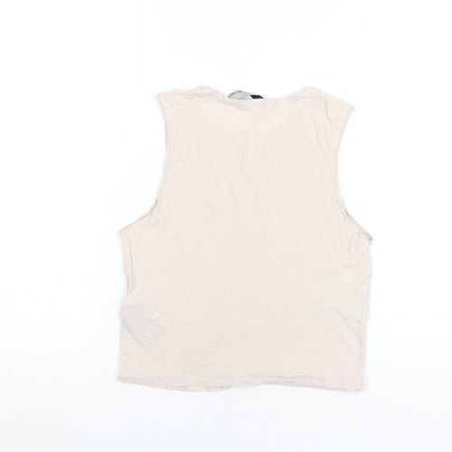 AllSaints Womens Pink Cotton Basic Tank Size S Round Neck