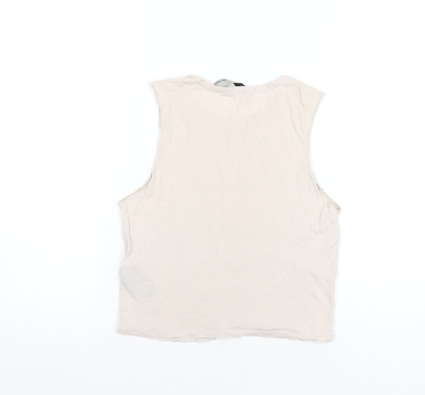 AllSaints Womens Pink Cotton Basic Tank Size S Round Neck