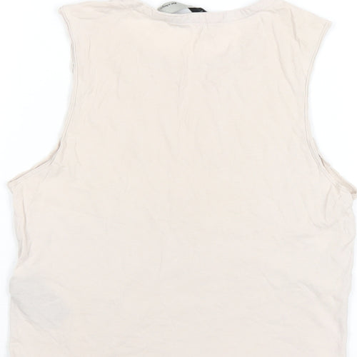AllSaints Womens Pink Cotton Basic Tank Size S Round Neck