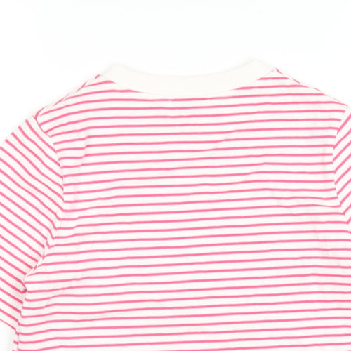 COS Womens Pink Striped Cotton Basic T-Shirt Size S Round Neck
