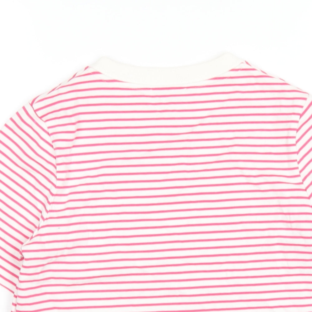 COS Womens Pink Striped Cotton Basic T-Shirt Size S Round Neck