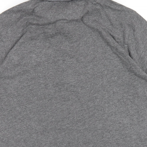 Steel & Jelly Mens Grey Cotton Polo Size S Collared Button