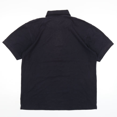 Absolute Apparel Mens Blue Cotton Polo Size M Collared Button