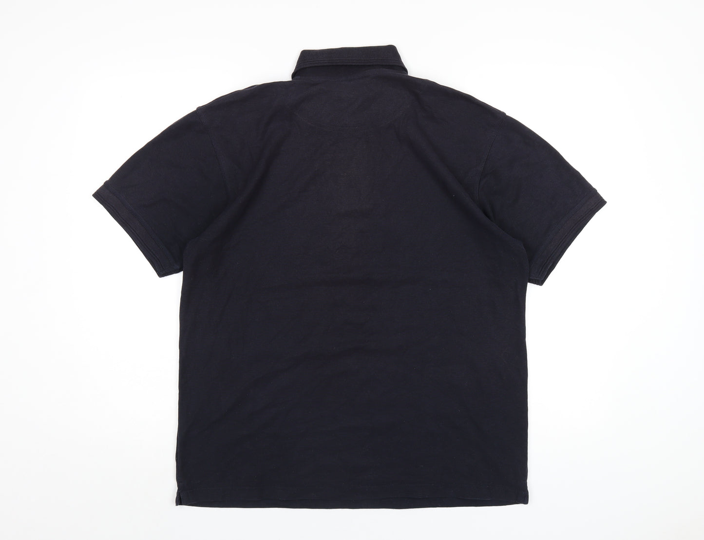 Absolute Apparel Mens Blue Cotton Polo Size M Collared Button