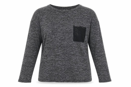 Front view of Springfield women’s grey polyester basic t-shirt, size M, round neck