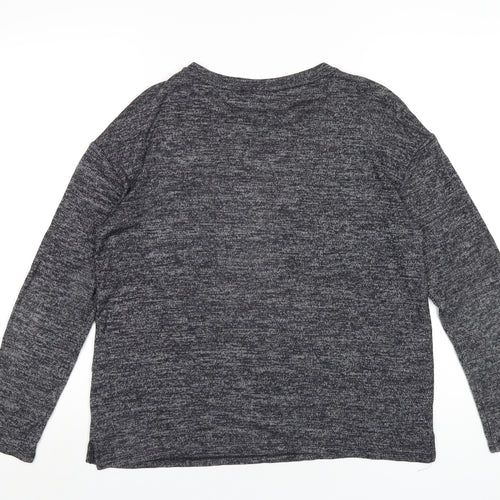 Springfield Womens Grey Polyester Basic T-Shirt Size M Round Neck