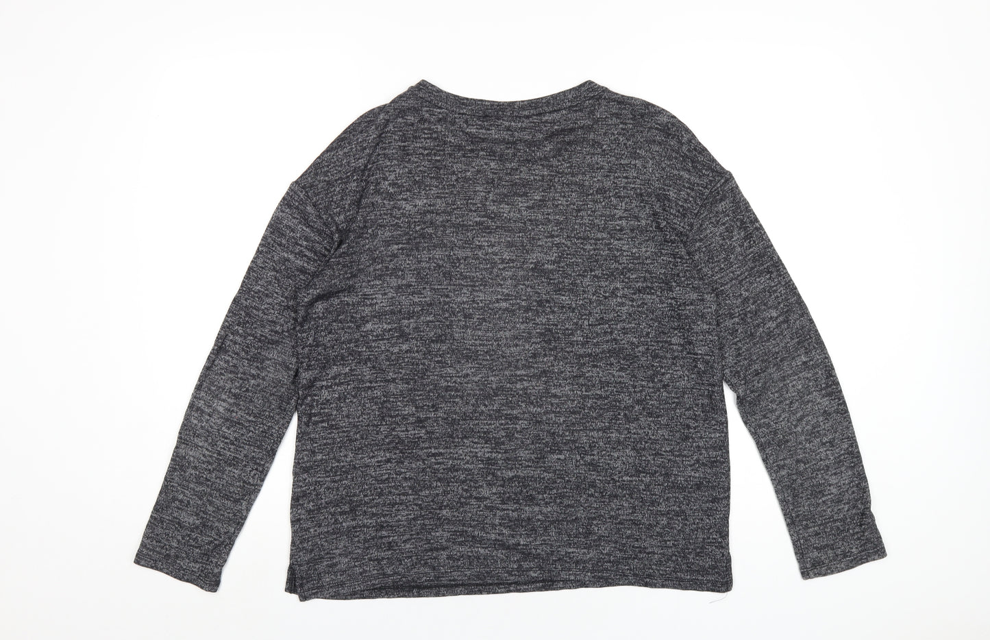 Springfield Womens Grey Polyester Basic T-Shirt Size M Round Neck