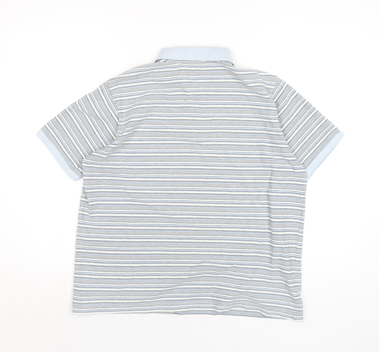 Joie de Vivre Womens Blue Striped Cotton Basic Polo Size 16 Collared