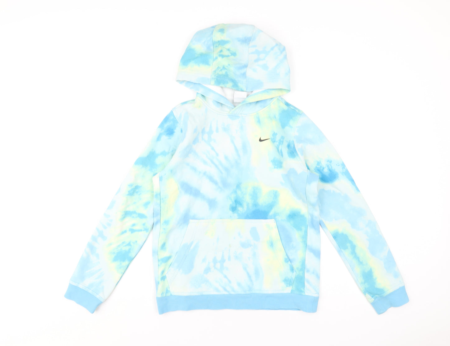 Nike Boys Blue Cotton Pullover Hoodie Size L Pullover - Tie Dye