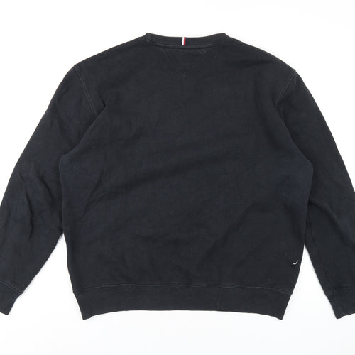 Tommy Hilfiger Mens Black Cotton Pullover Sweatshirt Size XL