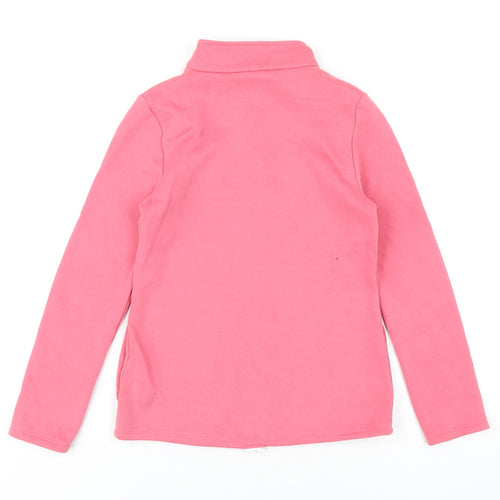 DECATHLON Girls Pink Polyester Full Zip Sweatshirt Size 10-11 Years Zip