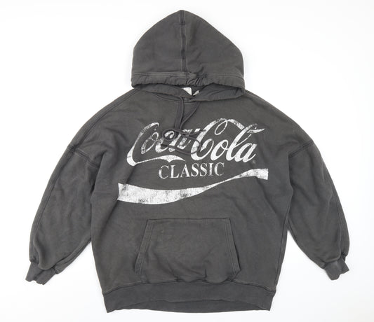 Coca-Cola Mens Grey Cotton Pullover Hoodie Size S