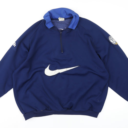 Nike Mens Blue Polyester Pullover Sweatshirt Size XL