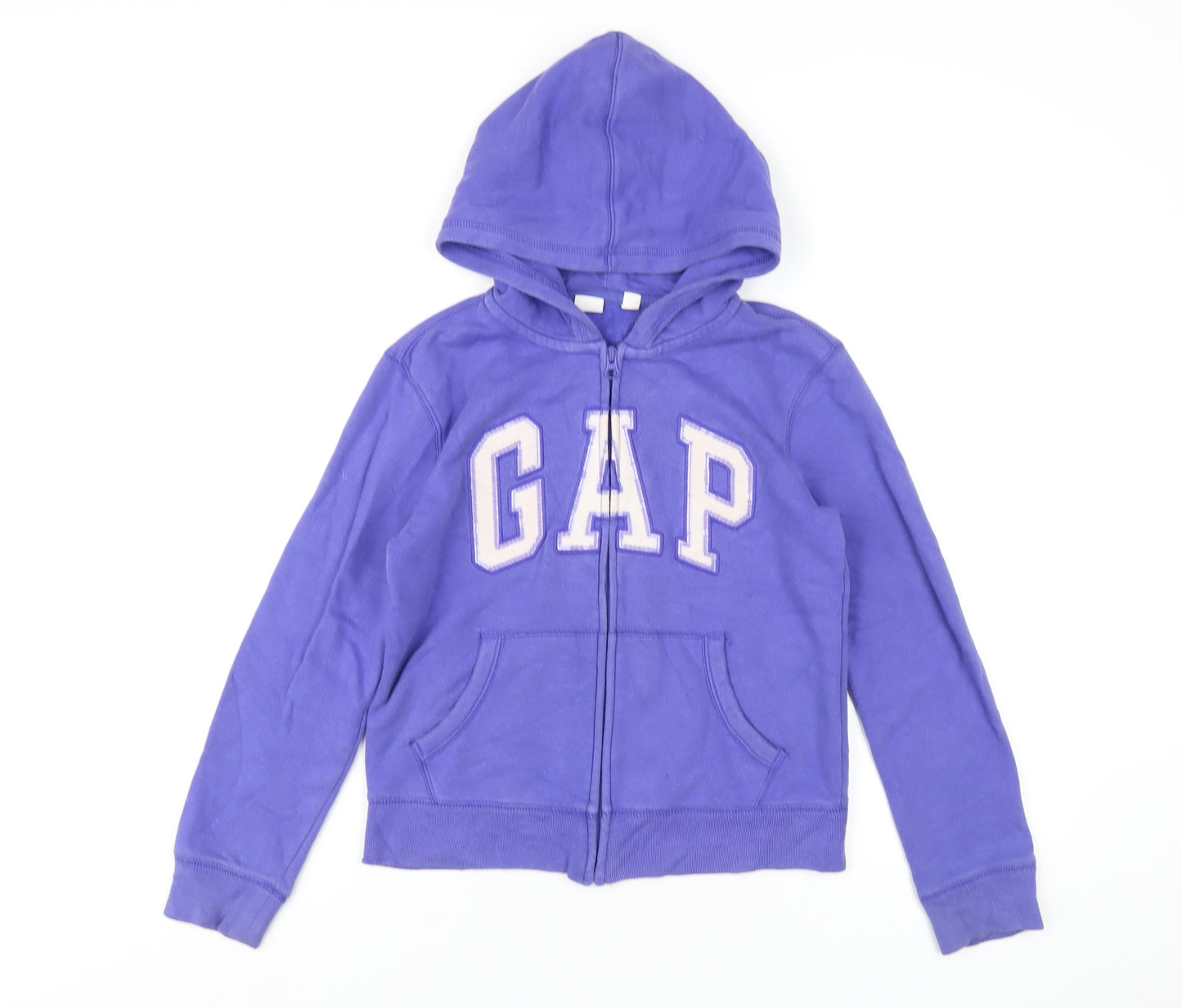 Gap Girls Purple Cotton Full Zip Hoodie Size 12 Years Zip