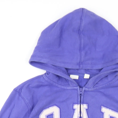 Gap Girls Purple Cotton Full Zip Hoodie Size 12 Years Zip