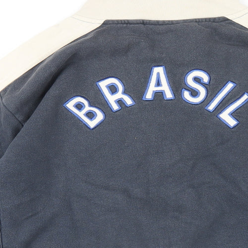 Brasil FC Womens Grey Cotton Full Zip Sweatshirt Size L Zip