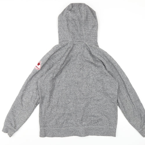 Canada Womens Grey Cotton Full Zip Hoodie Size L Zip