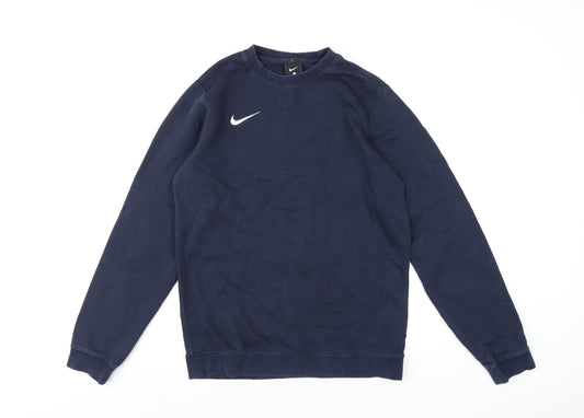 Nike Mens Blue Cotton Pullover Sweatshirt Size S