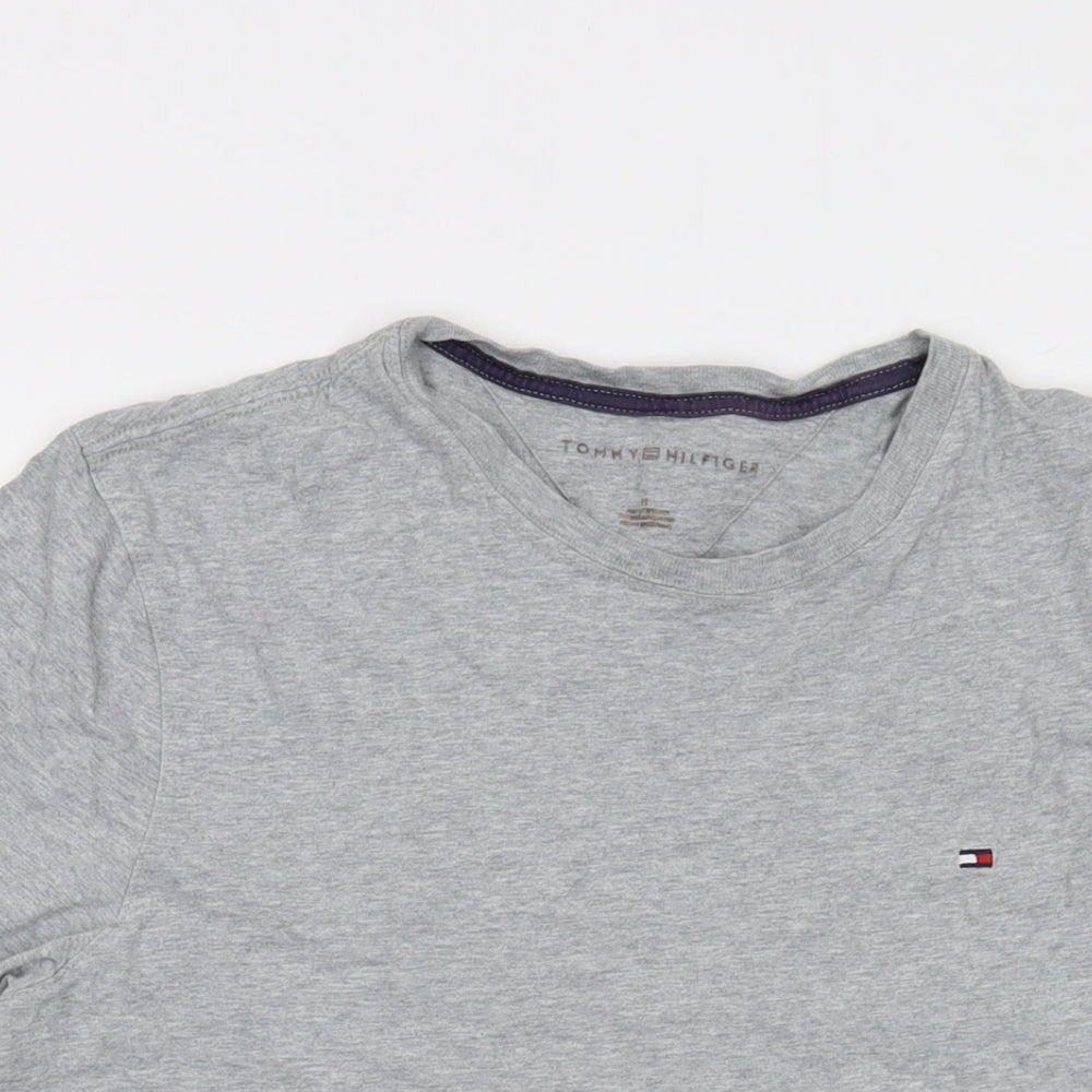 Tommy Hilfiger Mens Grey Cotton T-Shirt Size M Crew Neck