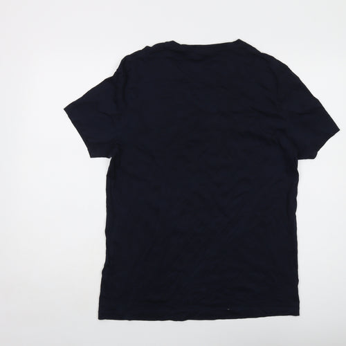 Boss Mens Blue Cotton T-Shirt Size L Crew Neck