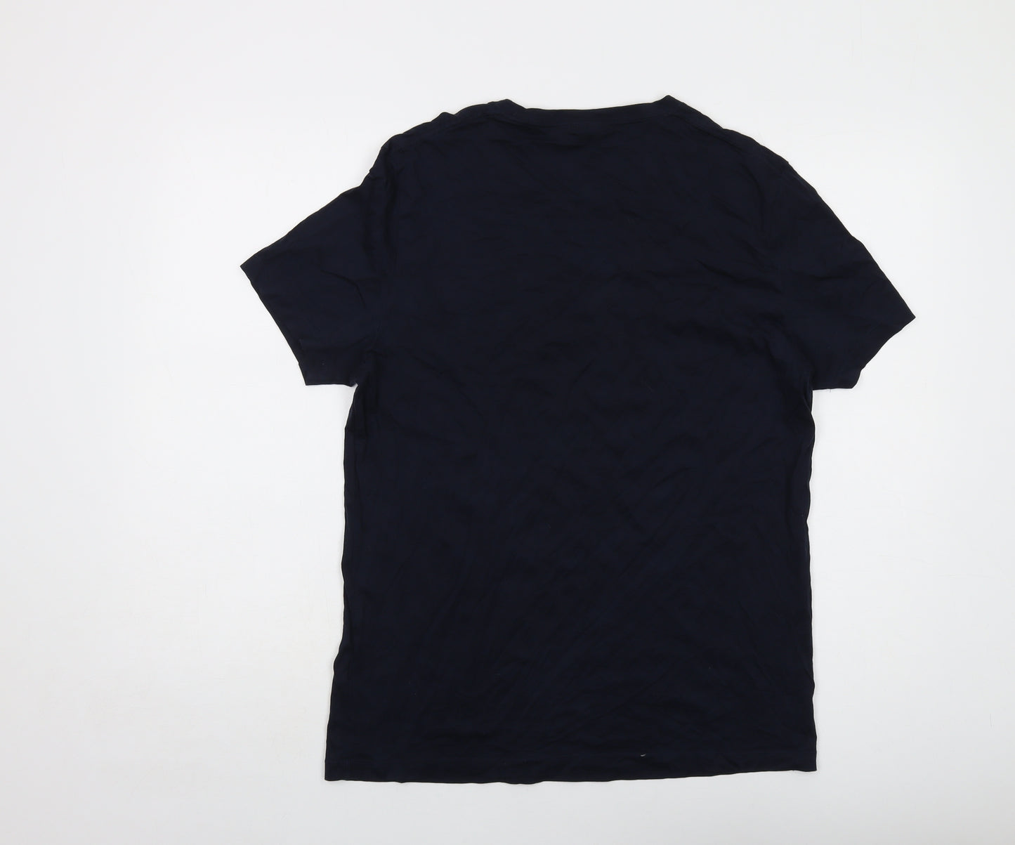 Boss Mens Blue Cotton T-Shirt Size L Crew Neck