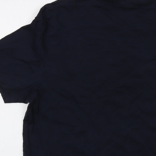 Boss Mens Blue Cotton T-Shirt Size L Crew Neck