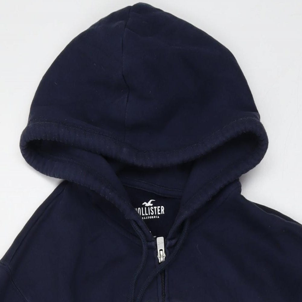 Hollister Womens Blue Cotton Full Zip Hoodie Size S Zip