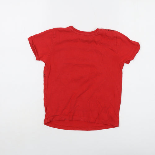 Super Mario Boys Red Cotton Basic T-Shirt Size 5-6 Years Crew Neck Pullover