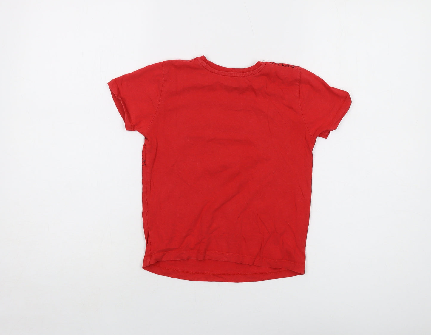 Super Mario Boys Red Cotton Basic T-Shirt Size 5-6 Years Crew Neck Pullover