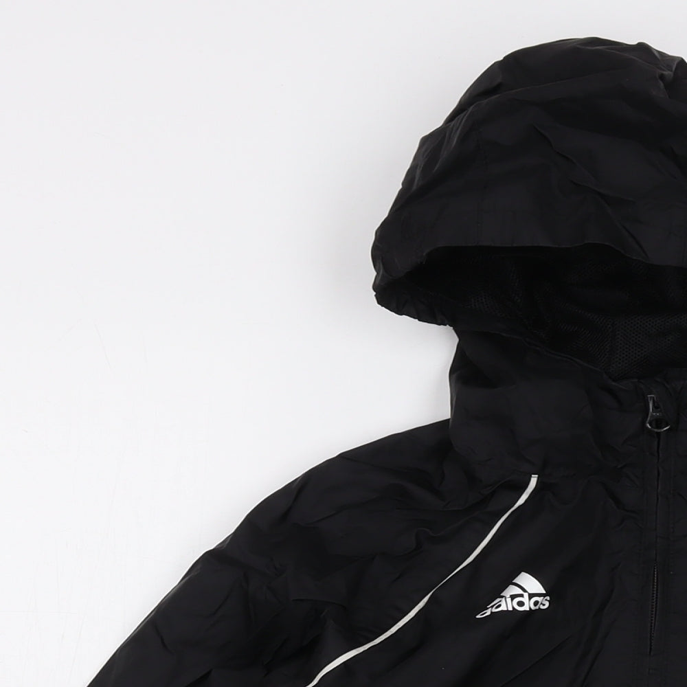 adidas Boys Black Jacket Size 11-12 Years Zip