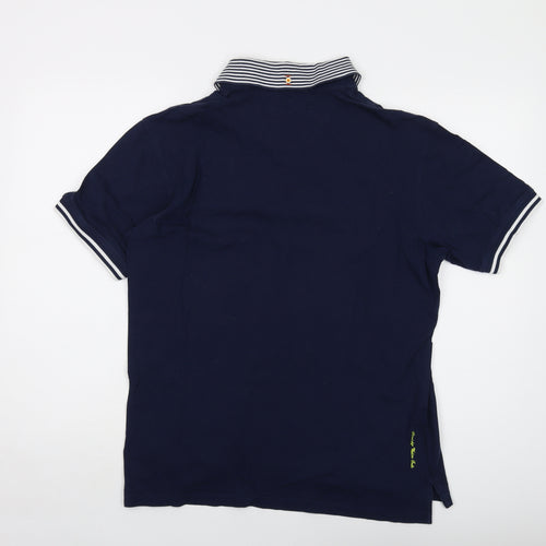 Robert Graham Mens Blue Cotton Polo Size L Collared Button