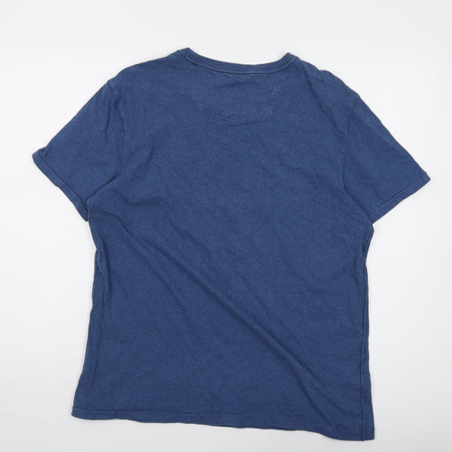 Fat Face Mens Blue Cotton T-Shirt Size M Crew Neck