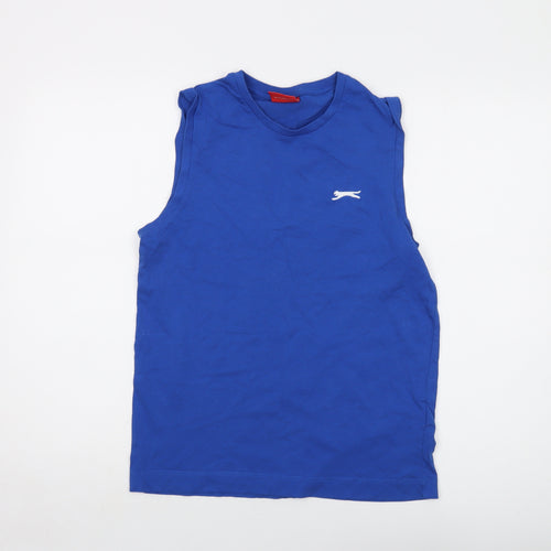 Slazenger Mens Blue Cotton T-Shirt Size S Crew Neck