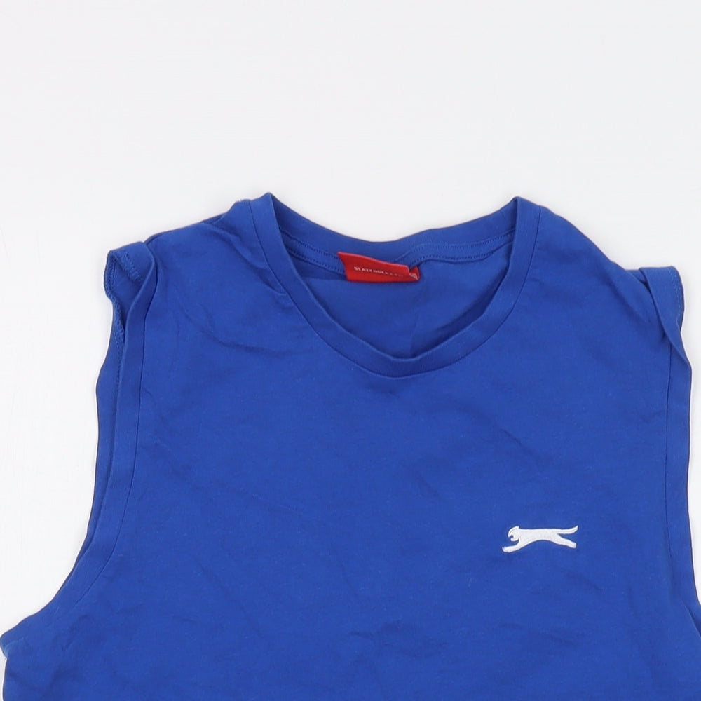 Slazenger Mens Blue Cotton T-Shirt Size S Crew Neck