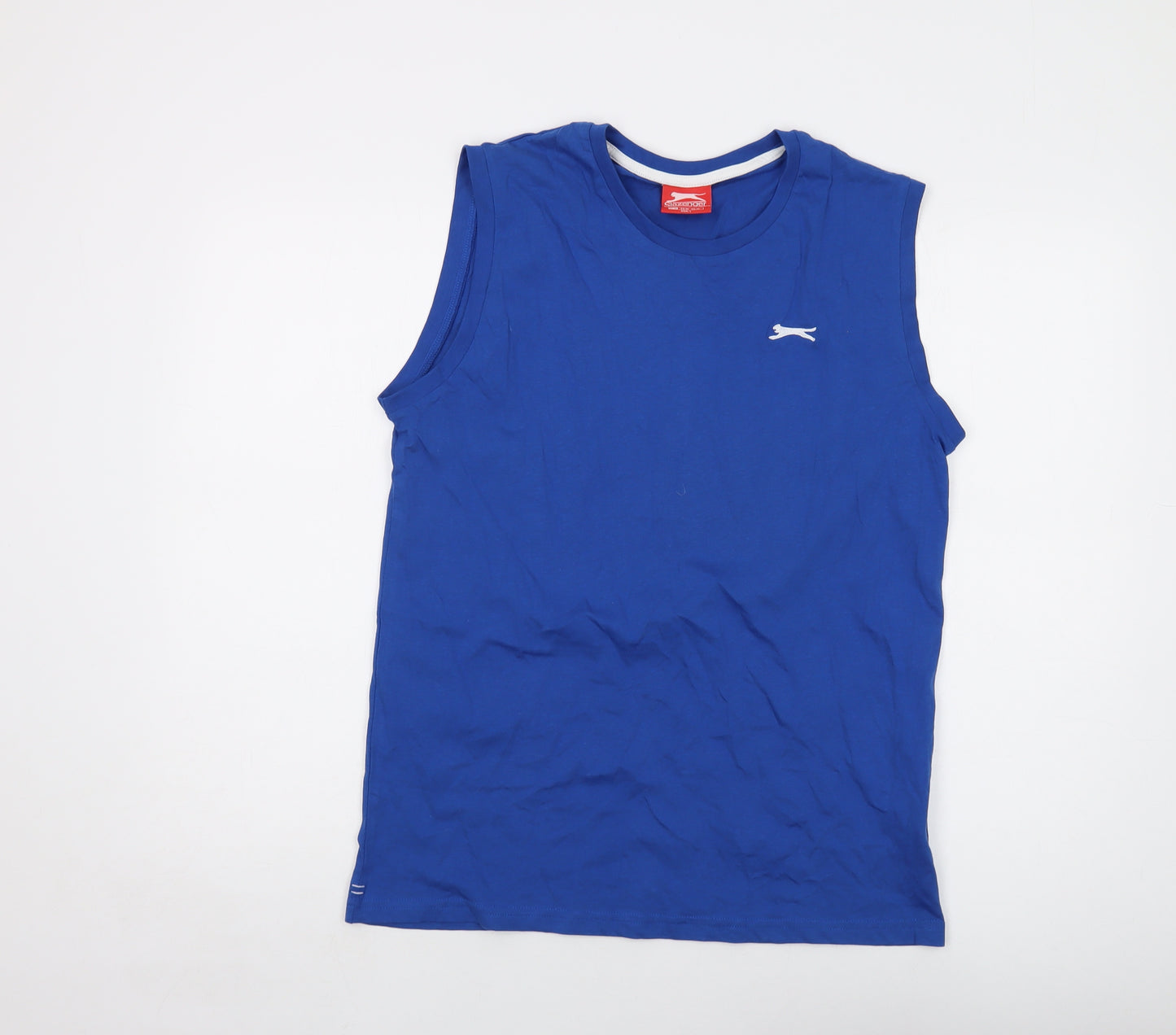 Slazenger Mens Blue Cotton T-Shirt Size M Crew Neck