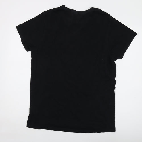 Lee Cooper Mens Black Cotton T-Shirt Size L Crew Neck