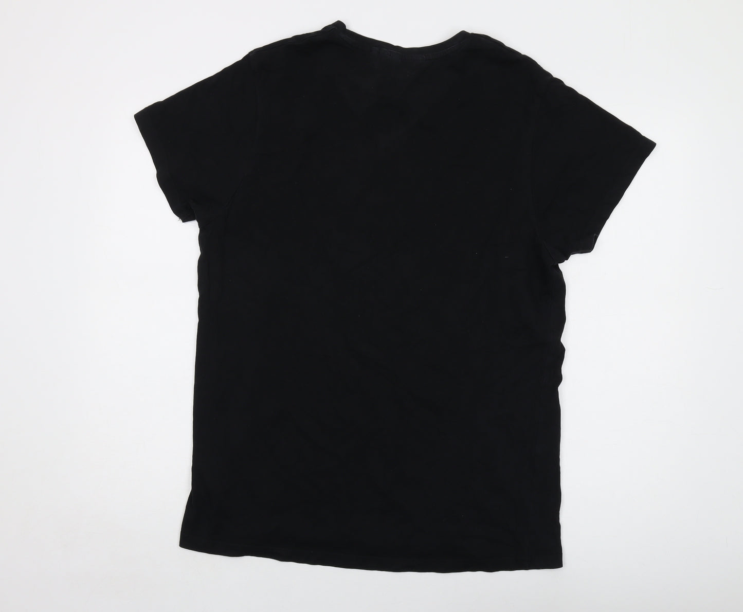 Lee Cooper Mens Black Cotton T-Shirt Size L Crew Neck