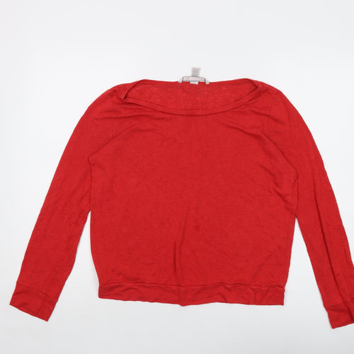 Victoria's Secret Womens Red Viscose Basic Blouse Size M Round Neck