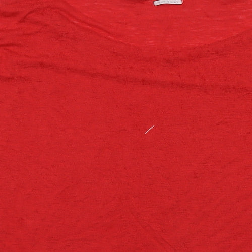 Victoria's Secret Womens Red Viscose Basic Blouse Size M Round Neck