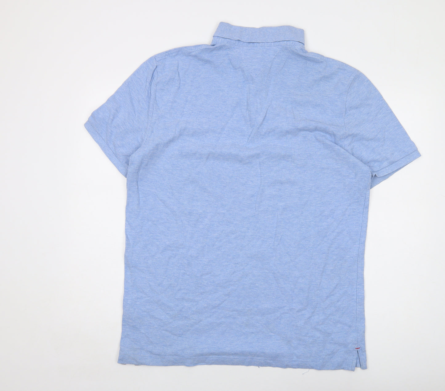 Tommy Hilfiger Mens Blue Cotton Polo Size XL Collared Button