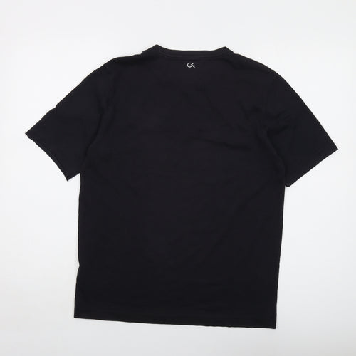 Calvin Klein Mens Black Cotton T-Shirt Size M Crew Neck