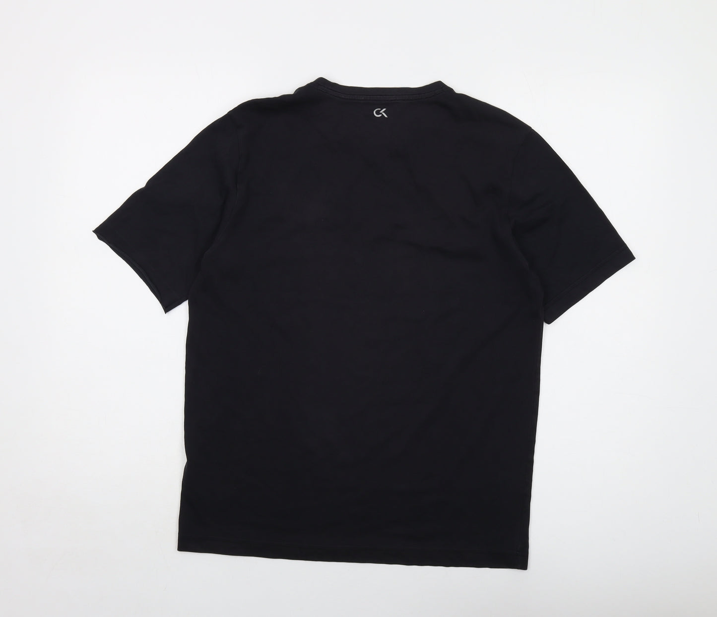 Calvin Klein Mens Black Cotton T-Shirt Size M Crew Neck