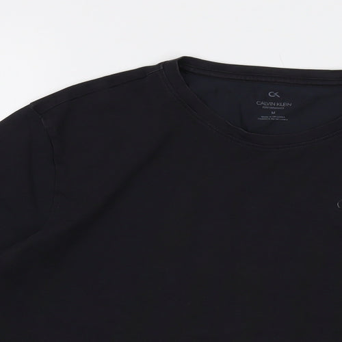 Calvin Klein Mens Black Cotton T-Shirt Size M Crew Neck