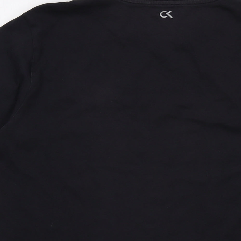 Calvin Klein Mens Black Cotton T-Shirt Size M Crew Neck