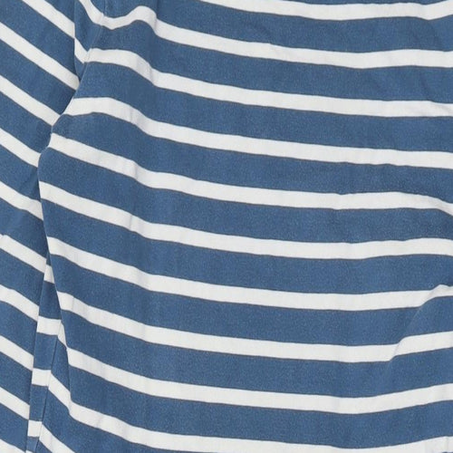 Seasalt Womens Blue Striped Cotton A-Line Size 14 Round Neck Zip