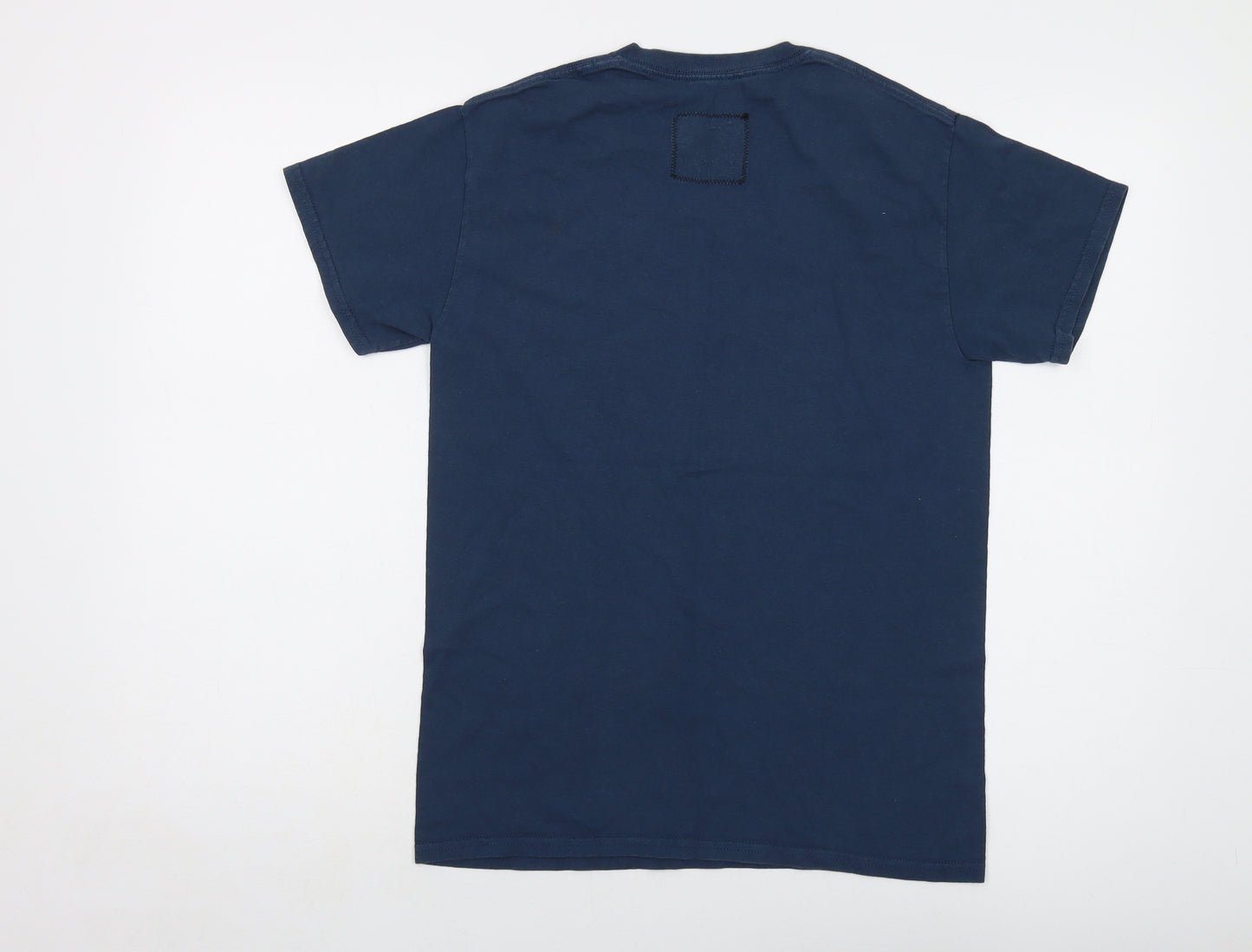 Ushiwear Mens Blue Cotton T-Shirt Size S Crew Neck